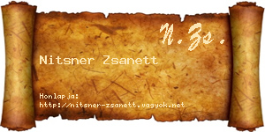 Nitsner Zsanett névjegykártya